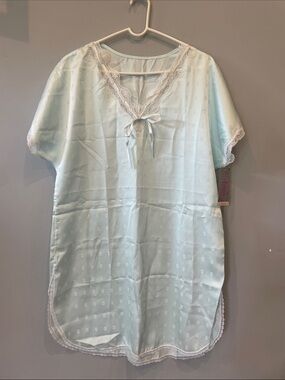 Light blue delicate nightie with lace trim